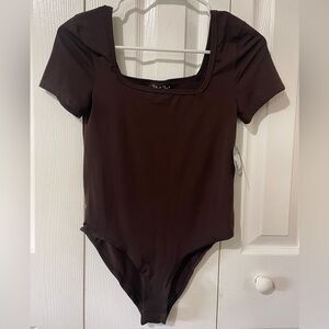 Brown Short Sleeve Bodysuit